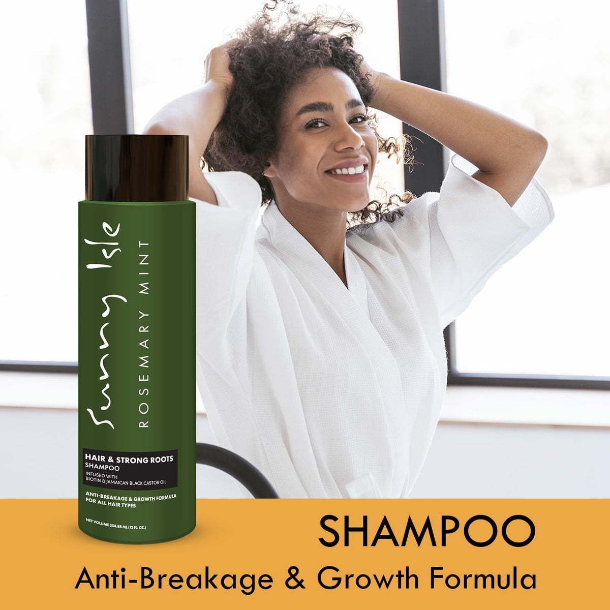 Sunny Isle Rosemary Mint Hair & Strong Roots Shampoo Adds volume and strength 354.88 ml/12.0 oz