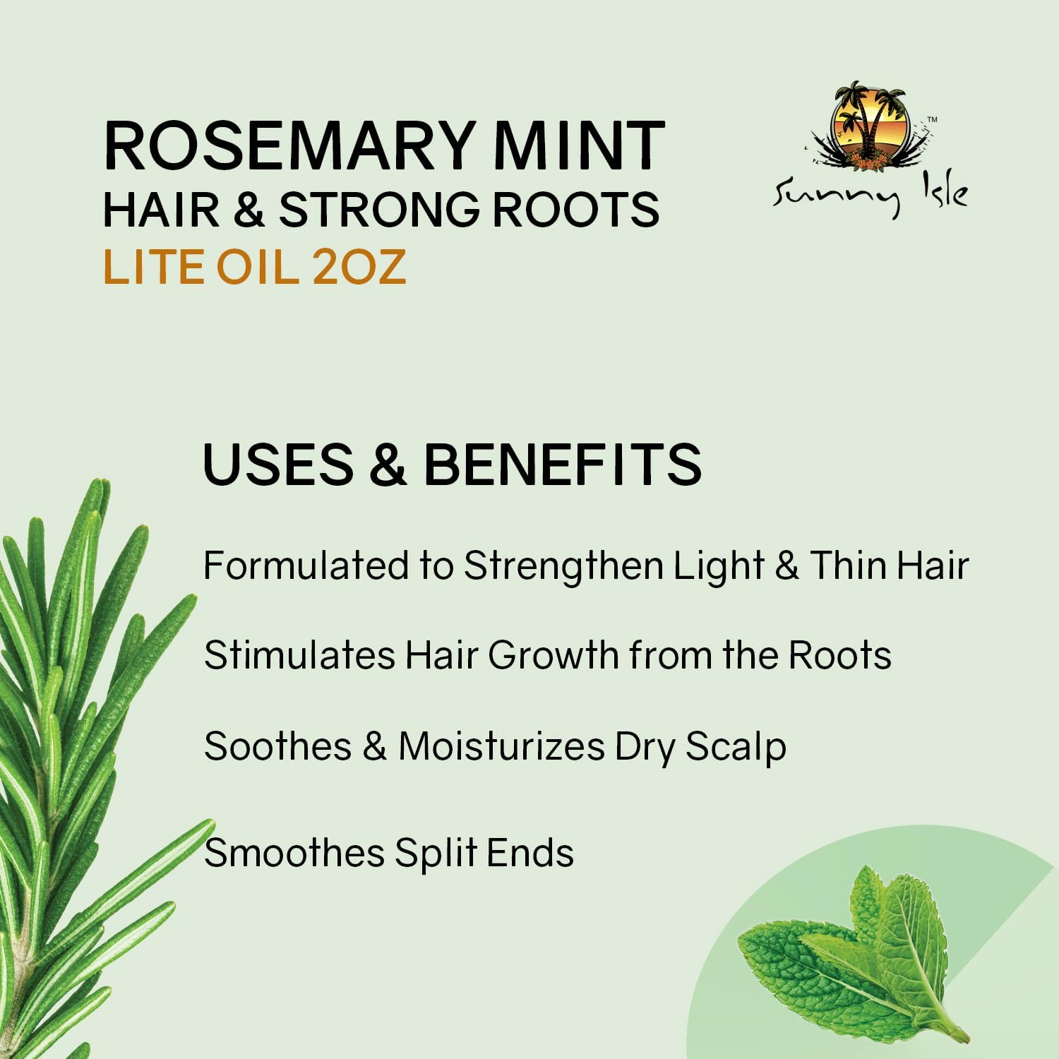 Sunny Isle Rosemary Mint hair and strong roots oil