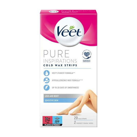 Veet Pure Inspirations 20 Cold Wax Strips - Legs and Body