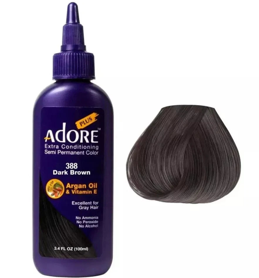 Coloration semi-permanente Adore Plus : Teinture capillaire vibrante, sans ammoniaque pour tous types de cheveux 100 ml/3,38 oz