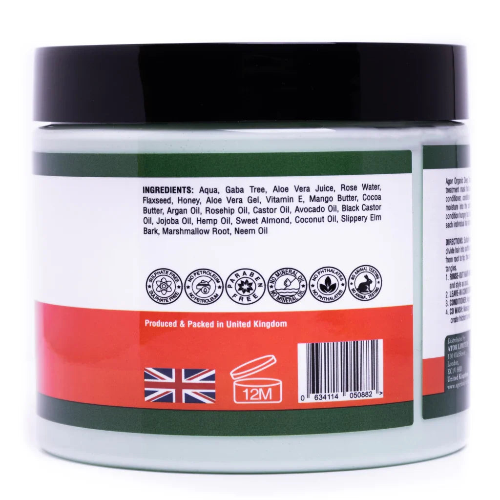 Agor Deep Treatment Cocktail Hair Mask 430g jar, back label