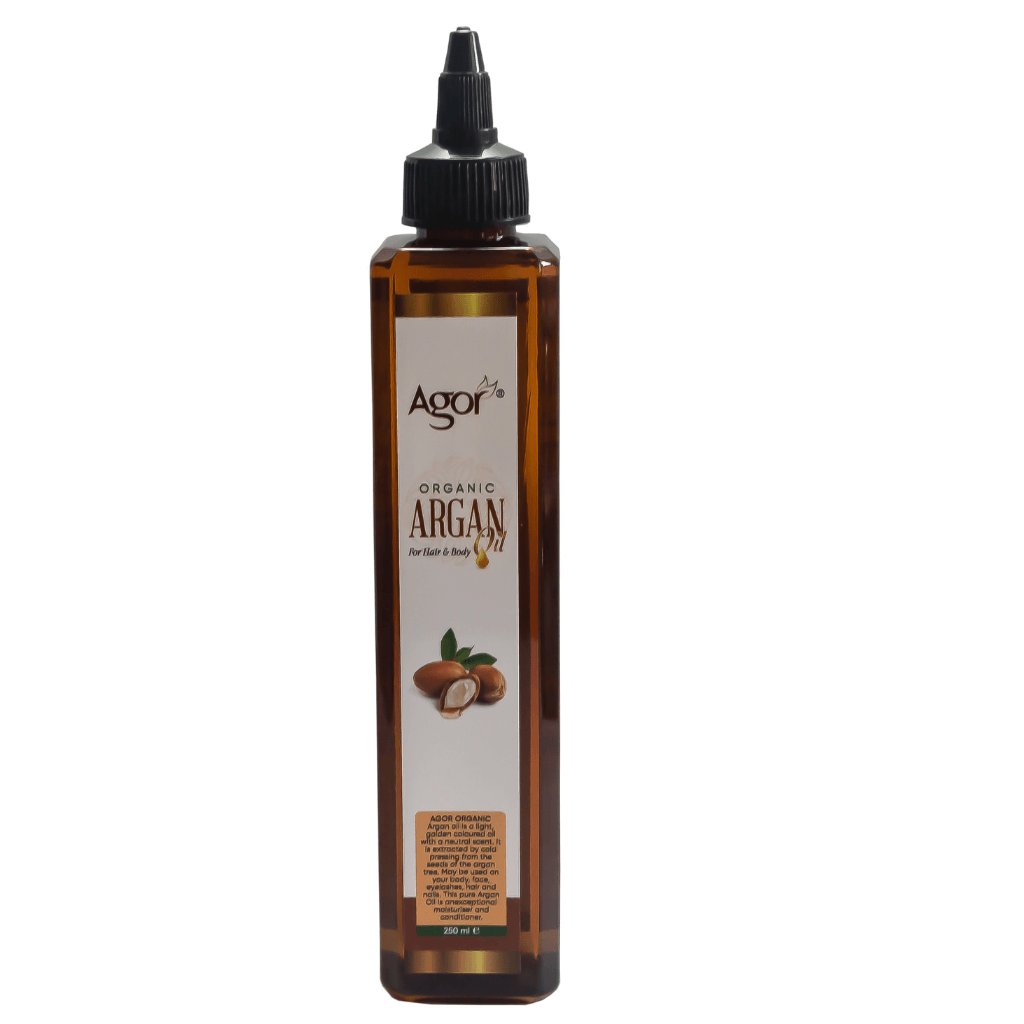 Agor Organic Argan Oil 250ml bottle, front view