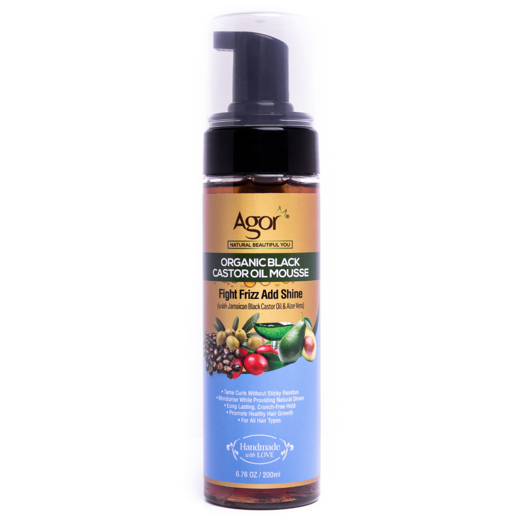 Agor Organic Black Castor Oil Hair Mousse 200ml, front view