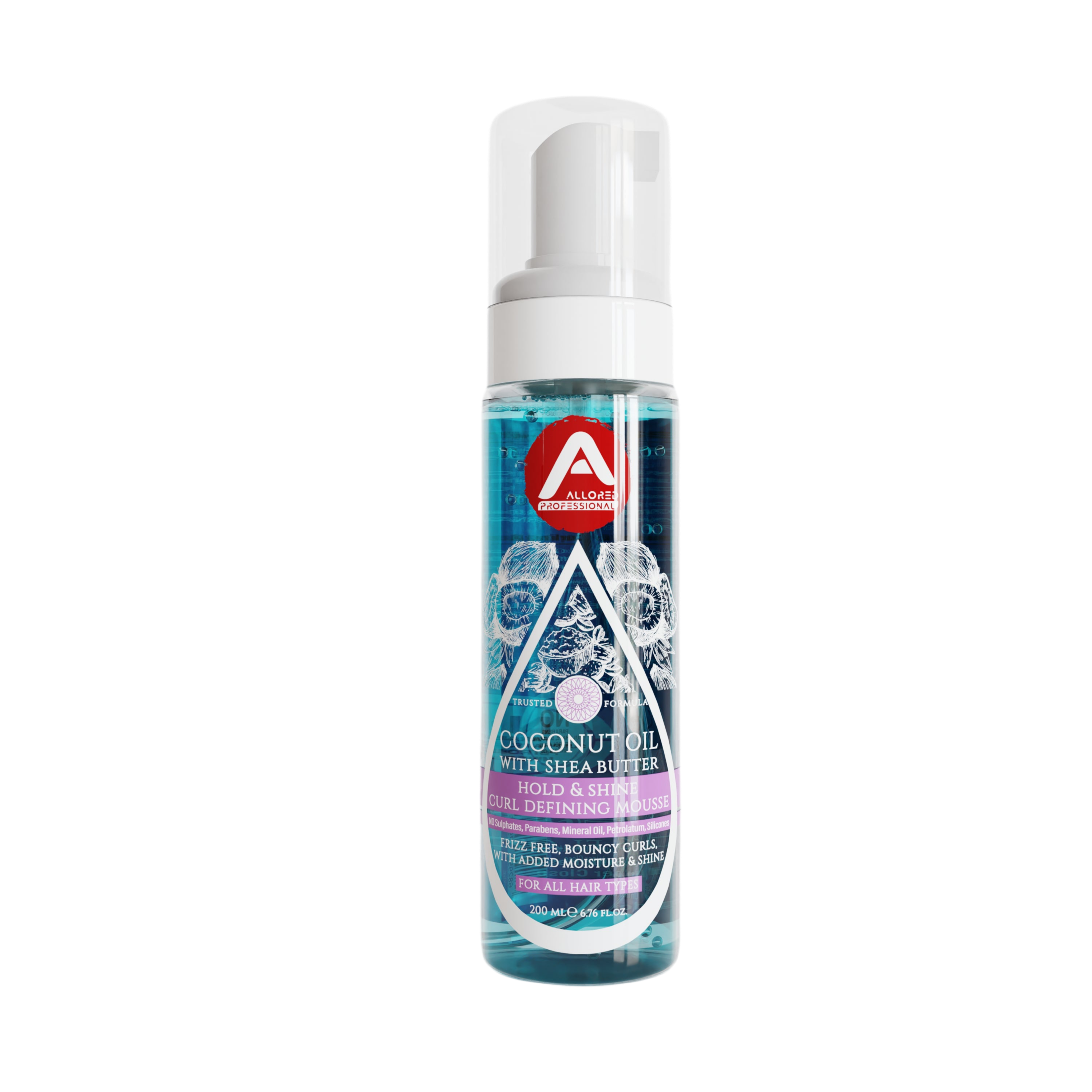 Allored Coconut Oil and Shea Butter Curl Defining Mousse 200 ml front view
