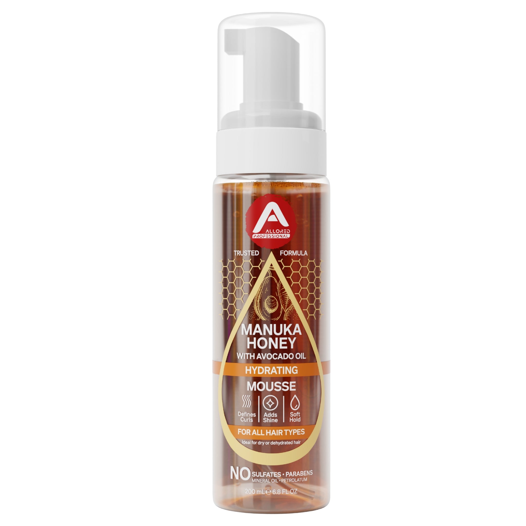 Allored Manuka Honey and Avocado Oil Hydrating Mousse 200 ml front view