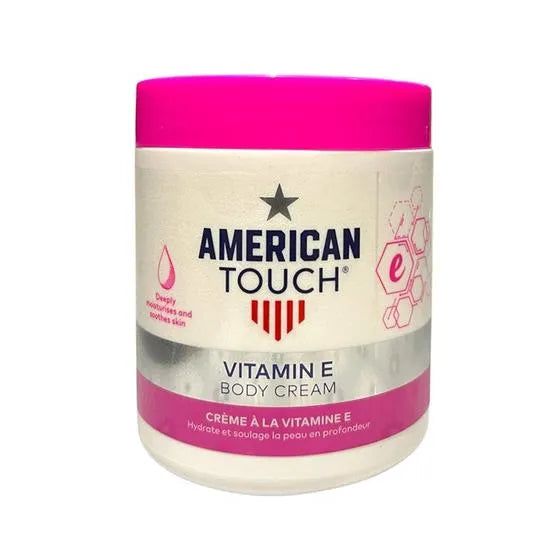 American Touch Vitamin E Body Cream 500ml tub, front view