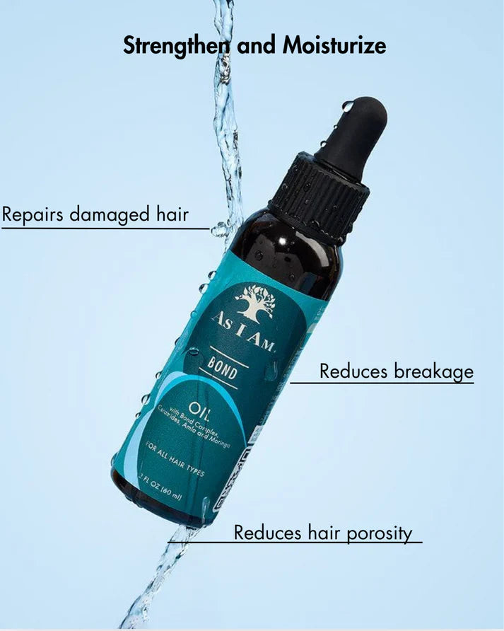 As I Am Bond Repair Hair Oil bottle with strengthening details