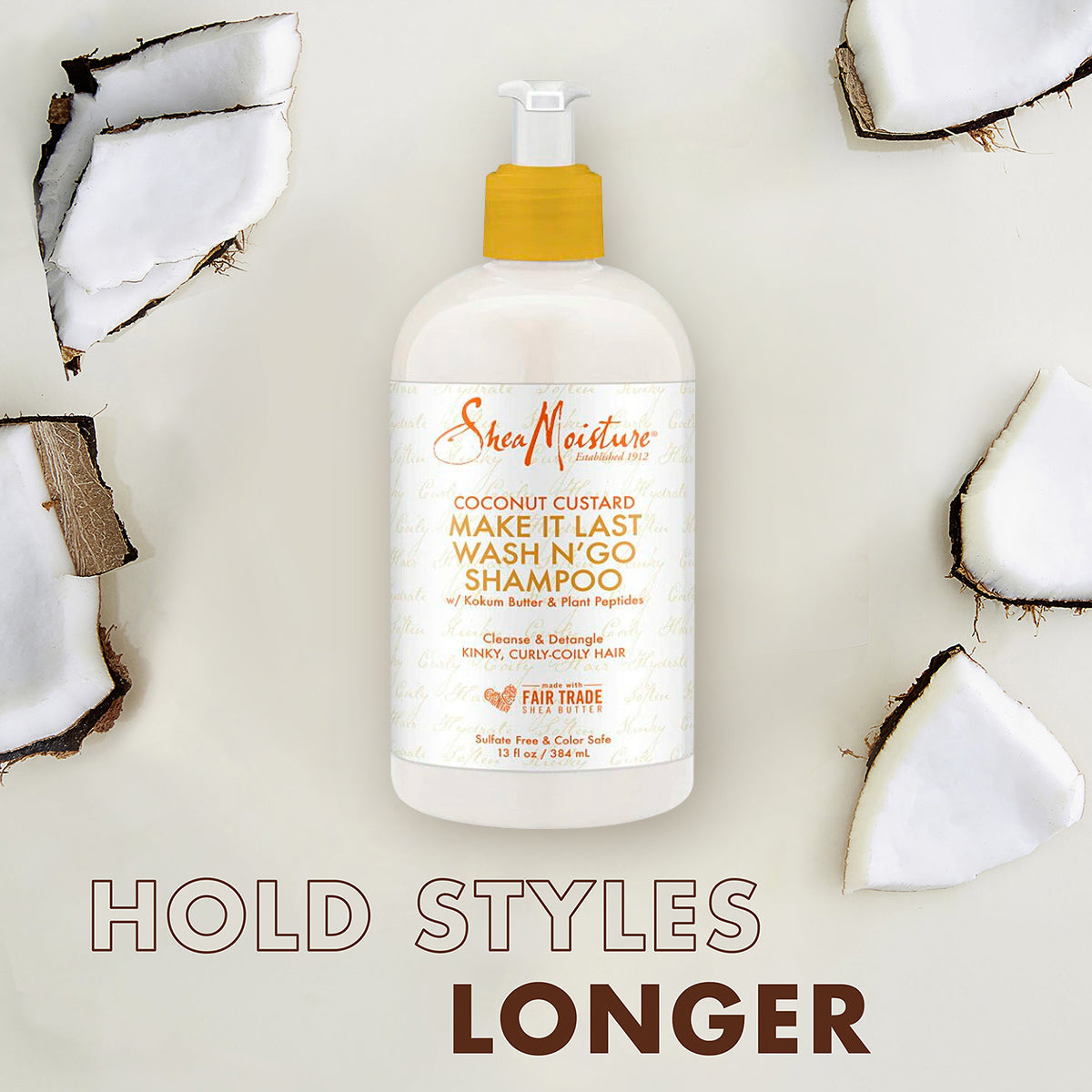 Shea Moisture Coconut Custard Wash N'Go Shampoo 13 oz / 384 ml - Discover Shea Moisture Coconut Custard Wash N'Go S - Image 2