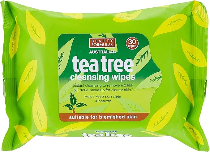 Beauty Formulas Australian Tea Tree Cleansing Wipes Facial Cleansing 30 wipes product image 2
