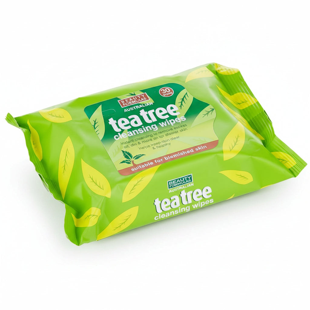 Beauty Formulas Australian Tea Tree Cleansing Wipes Facial Cleansing 30 wipes product image 1