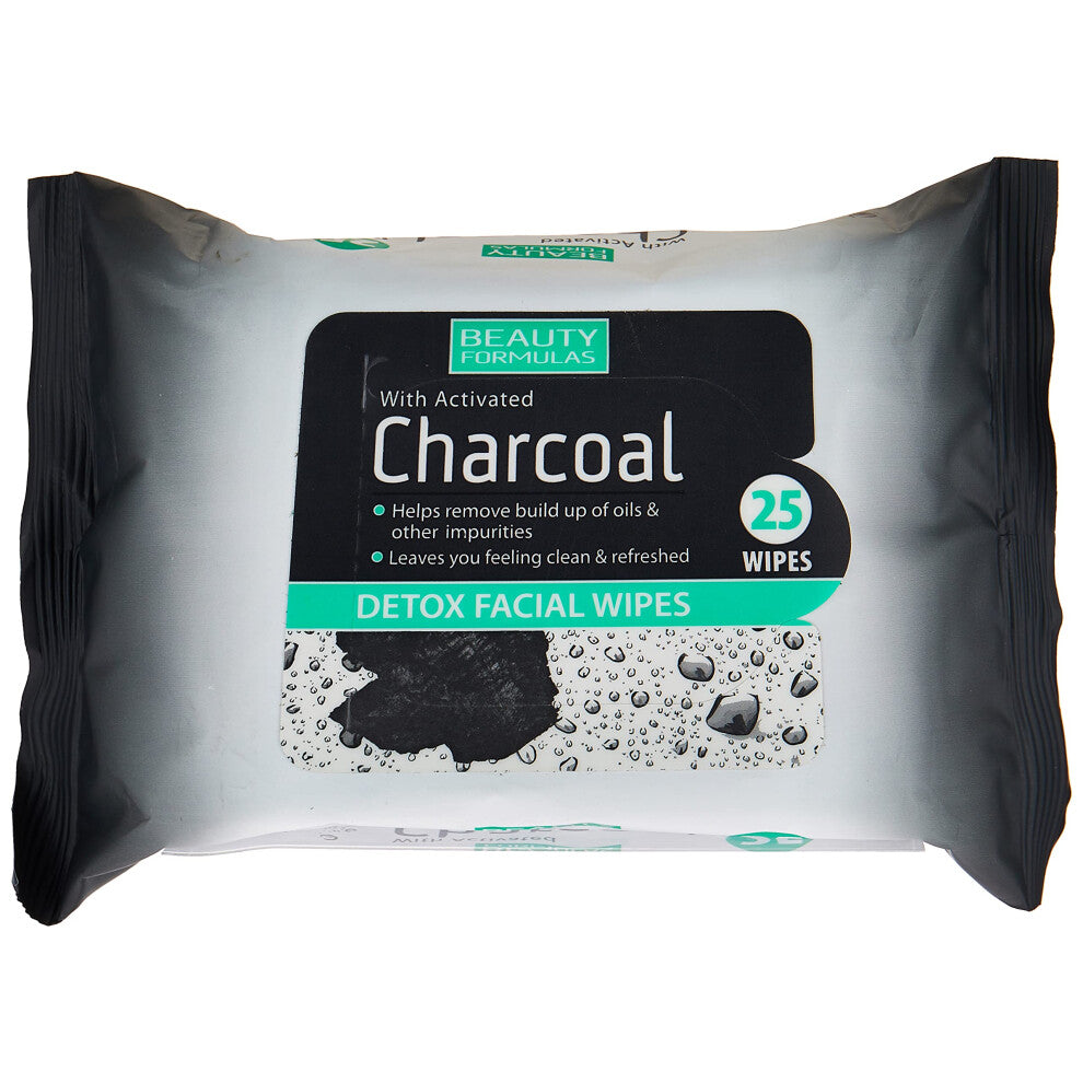 Beauty Formulas Charcoal Detox Facial Wipes Facial Cleansing 25 wipes product image 1