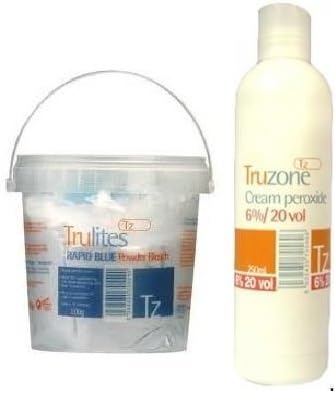Bleach & Peroxide Set Includes 1 Cream Peroxide 6% - 20 Vol 250ml & 1 Trulites Rapid Blue Powder Bleach 500g