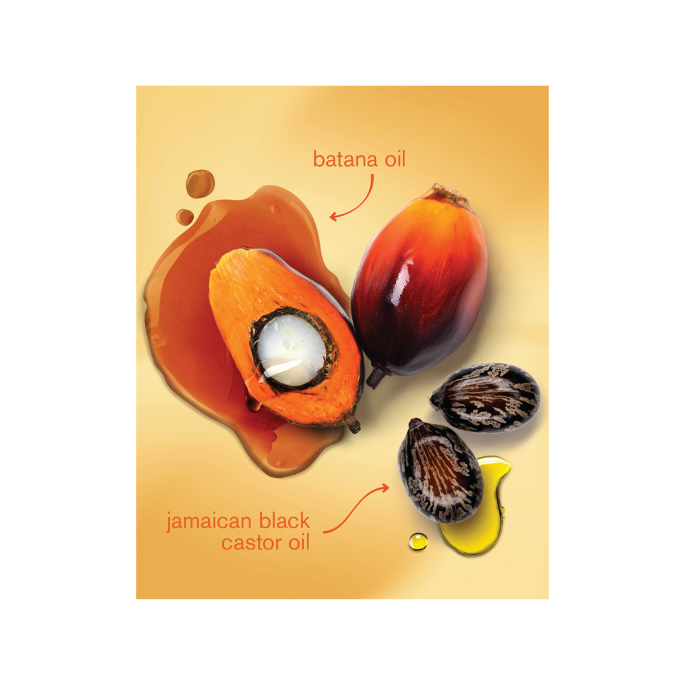 Batana fruit and Jamaican black castor oil ingredient graphic