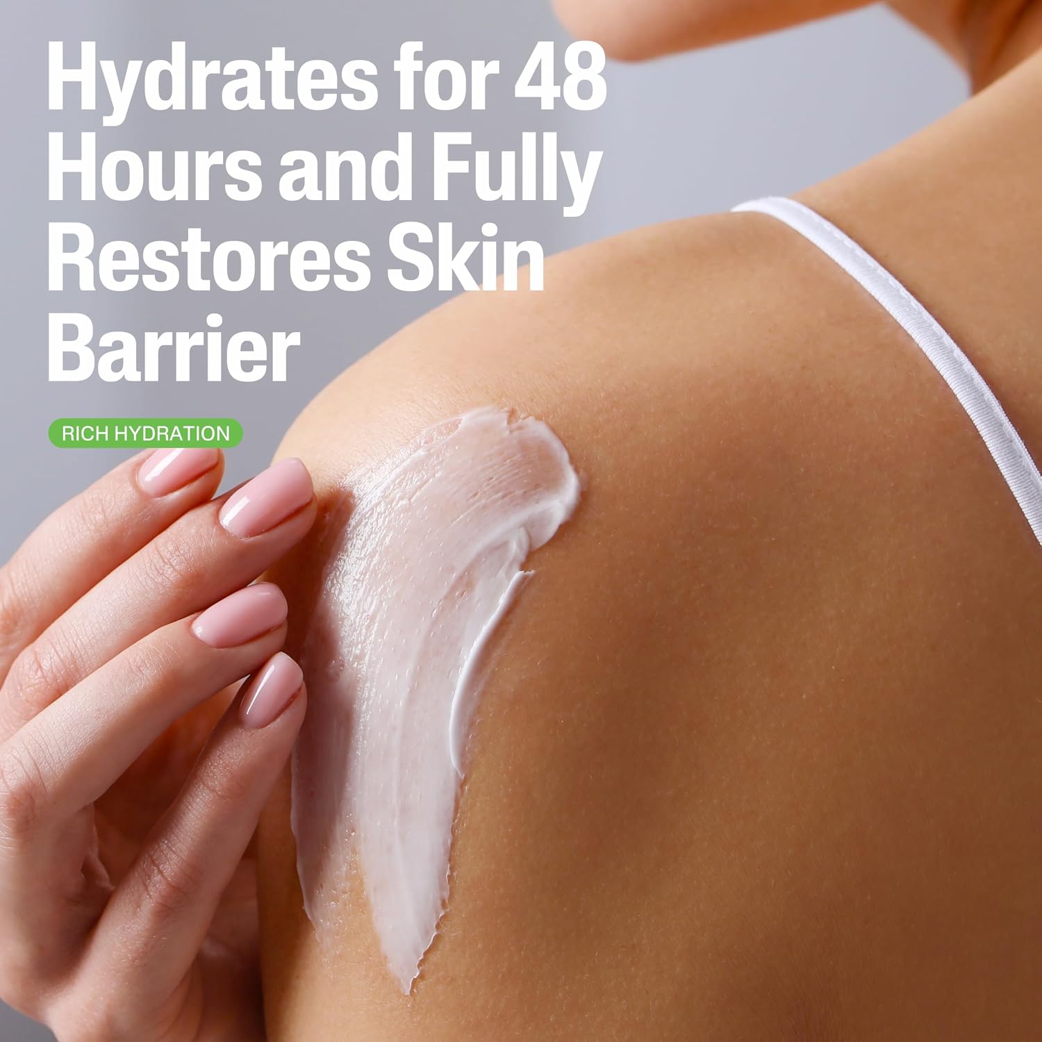 Cetaphil Moisturising Cream application and 48-hour hydration information