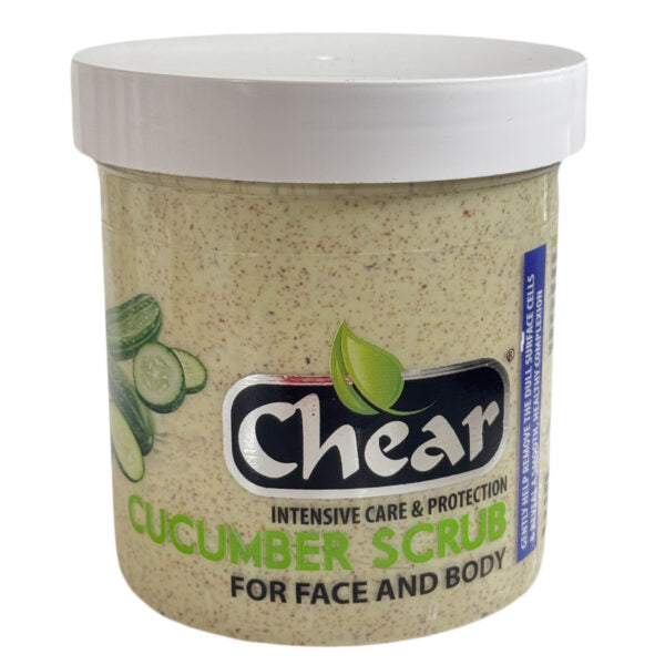 Chear Cucumber Scrub 454 g tub, front view