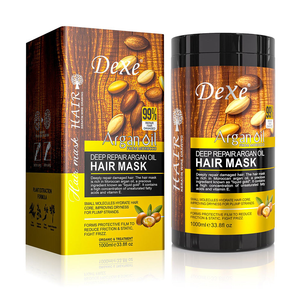 Dexe Deep Repair Argan Oil Hair Mask for Damaged Hair - 1,000 ml