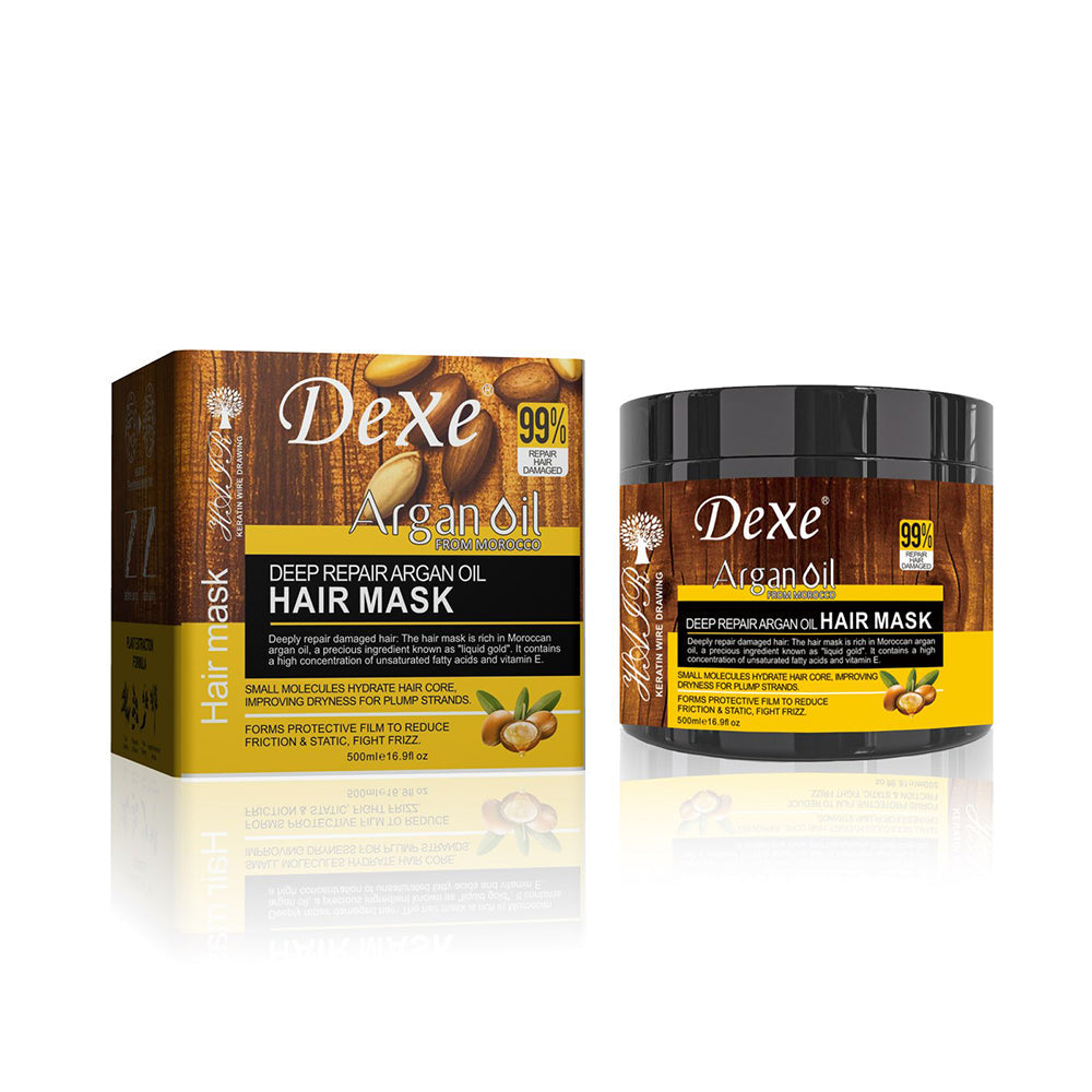 Dexe Deep Repair Argan Oil Hair Mask for Damaged Hair - 500 ml