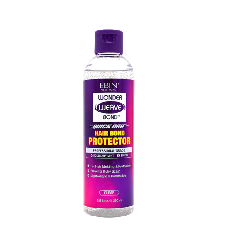 Taller, larger bottle from the same Wonder Weave Bond Hair Bond Protector Clear range with a purple cap