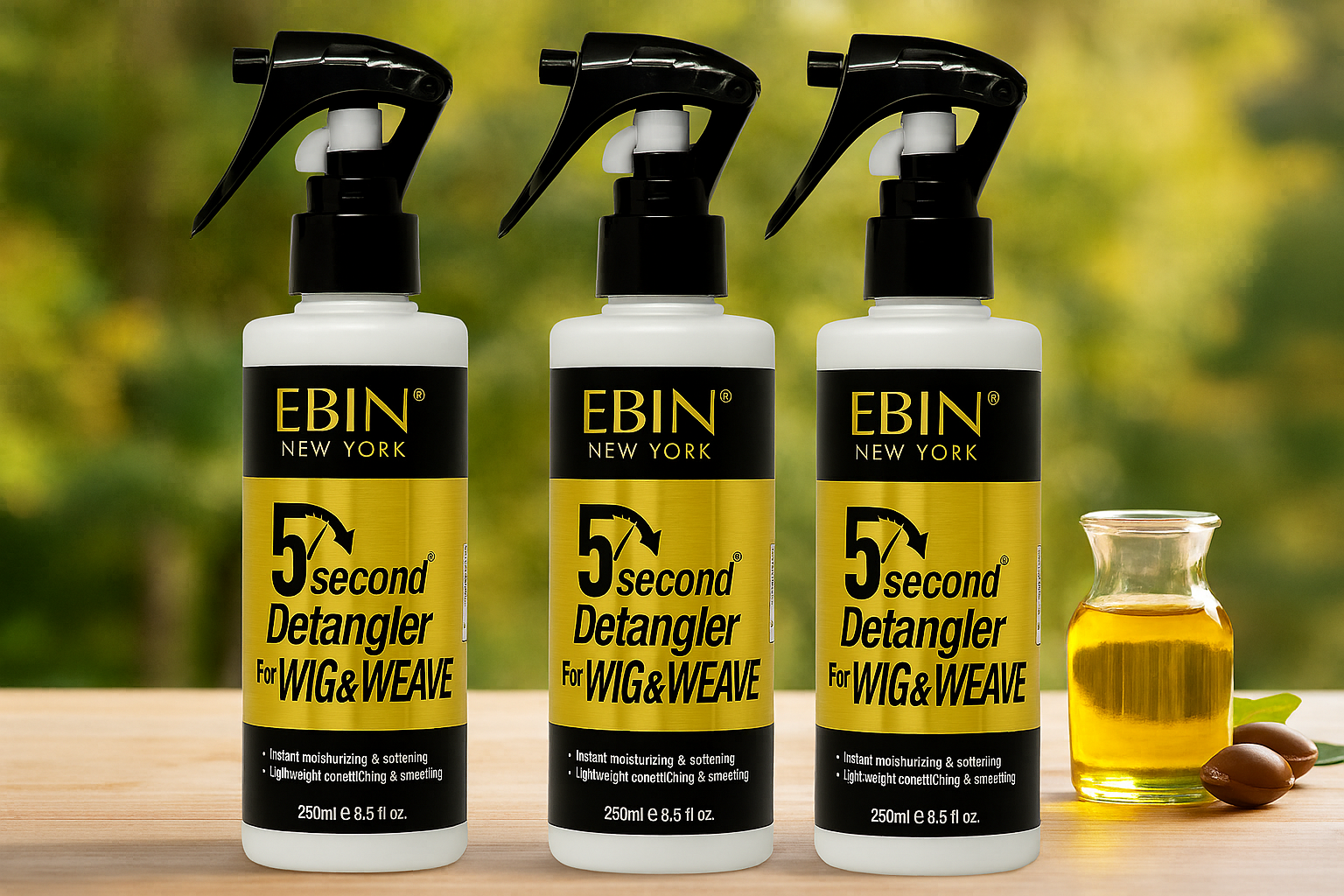Ebin New York 5 Second Detangler For Wig And Weave - 3 Pack Set