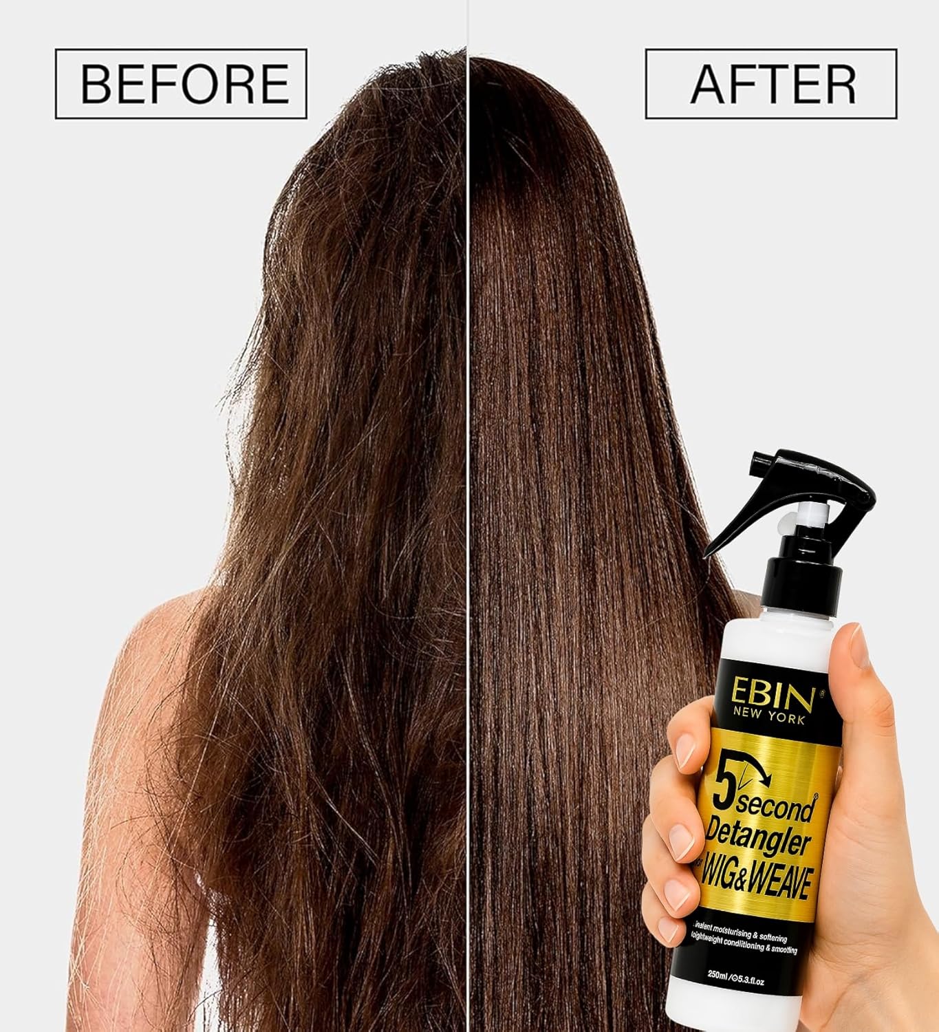 Ebin New York 5 Second Detangler For Wig And Weave - 3 Pack Set