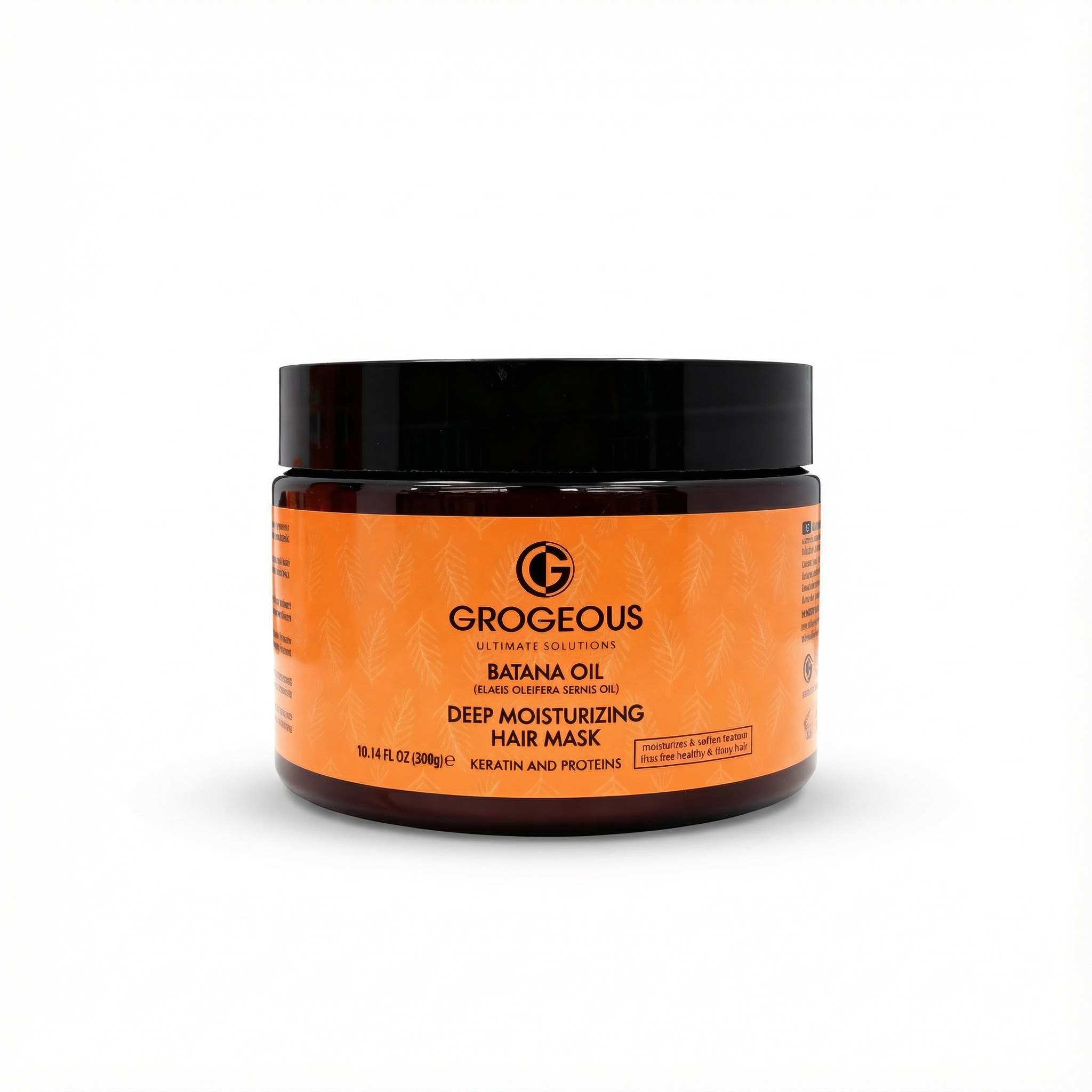 Grogeous Batana Oil Deep Moisturizing Hair Mask jar on white