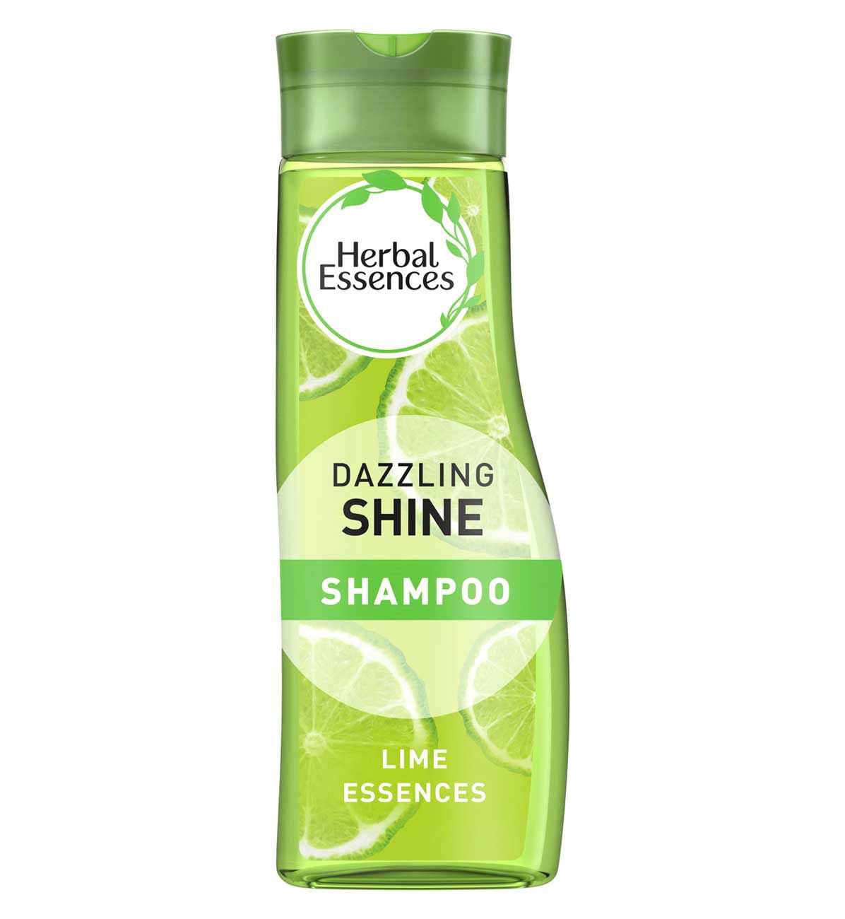 Herbal Essences Dazzling Shine Shampoo 400 ml green bottle with lime essences, front view