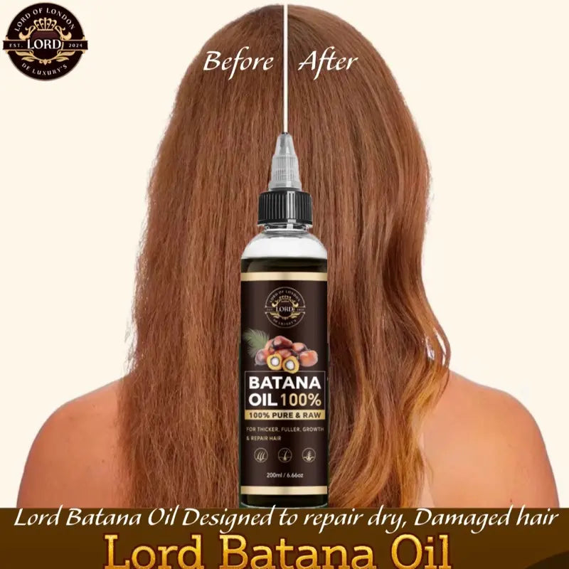 Batana Oil before-and-after styling graphic