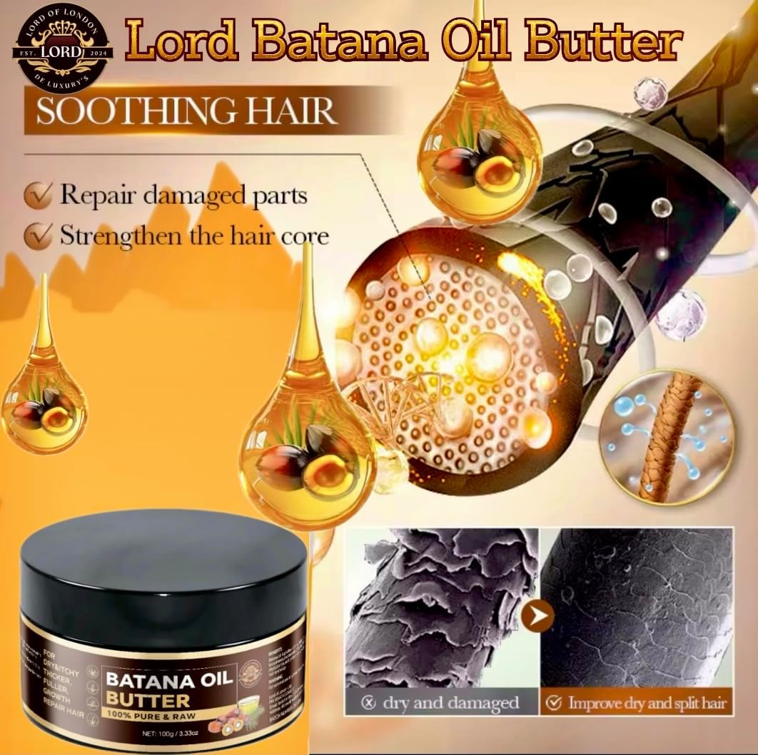 Batana Oil Butter scalp and dry hair presentation