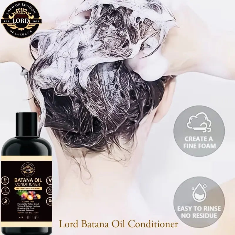 Batana conditioner bottle with fruit and cream texture