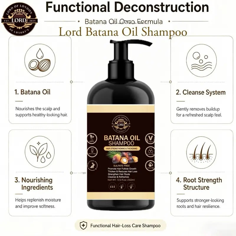 Batana shampoo moisture and shine benefits graphic