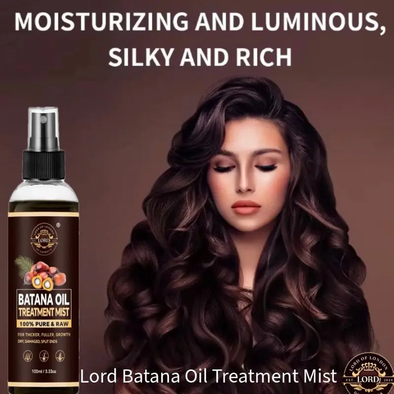 Batana Oil Treatment Mist with glossy curled hair