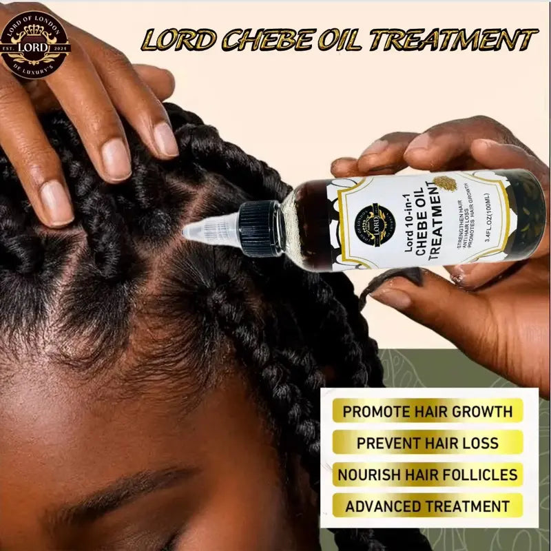 Applying Chebe Oil Treatment along the scalp