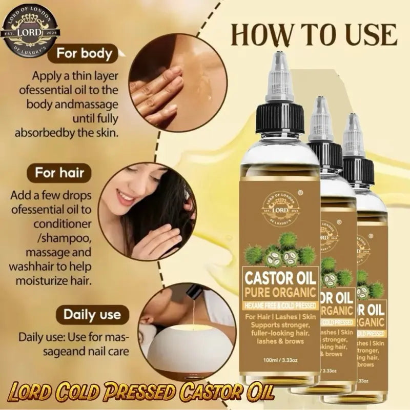 Castor Oil application guide for hair and body