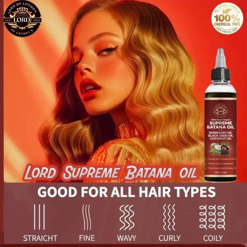 Supreme Batana Oil bottle and natural oil texture