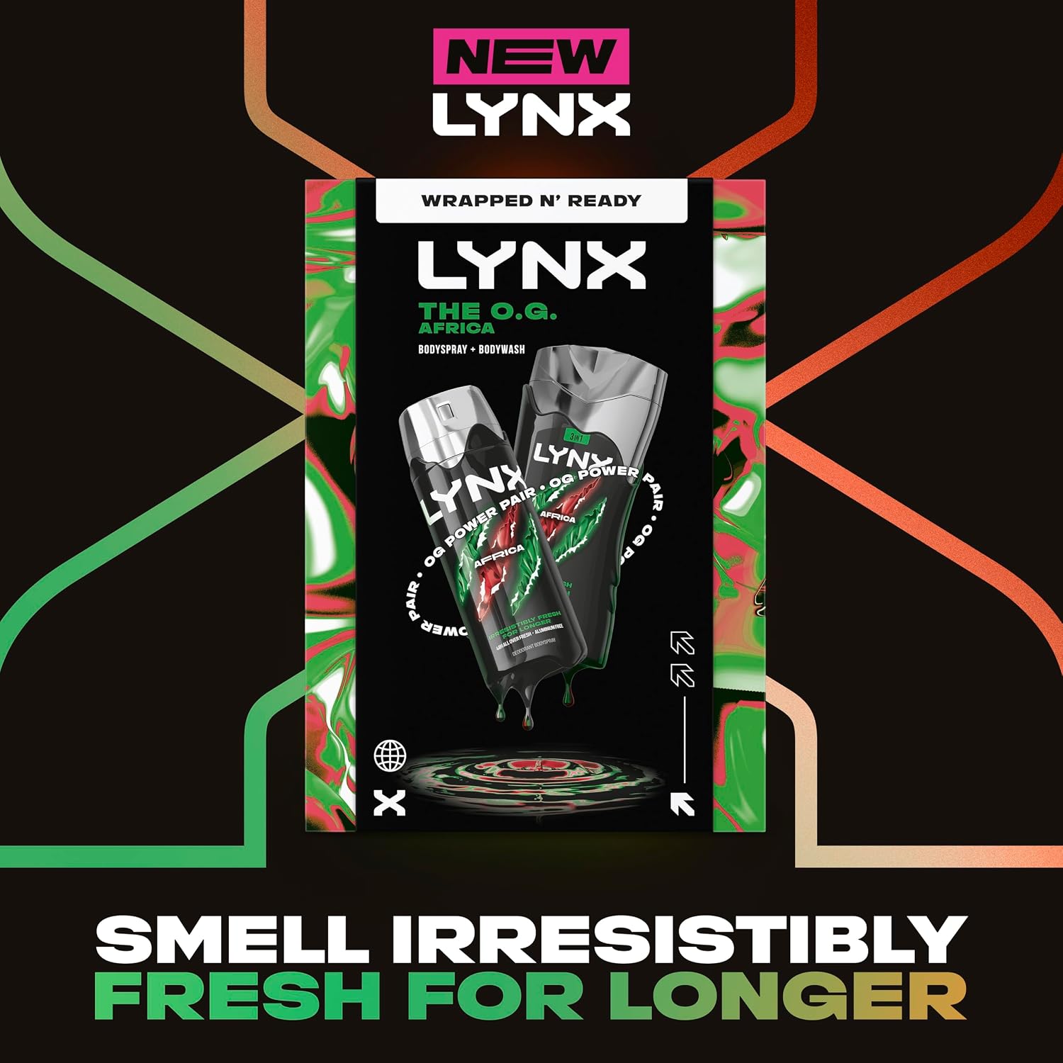 Lynx Africa The O.G. Duo Gift Set - Body Wash & Spray - Unleash the legendary Lynx Africa fragrance with t - Image 3
