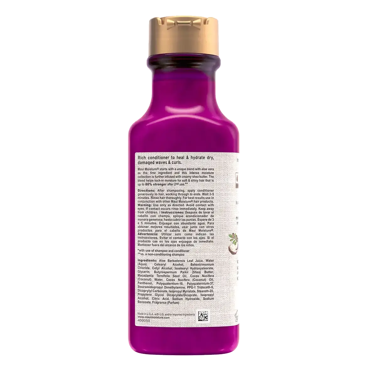 Hydrate + Shea Butter Conditioner 385 ml/13 fl oz, back label view