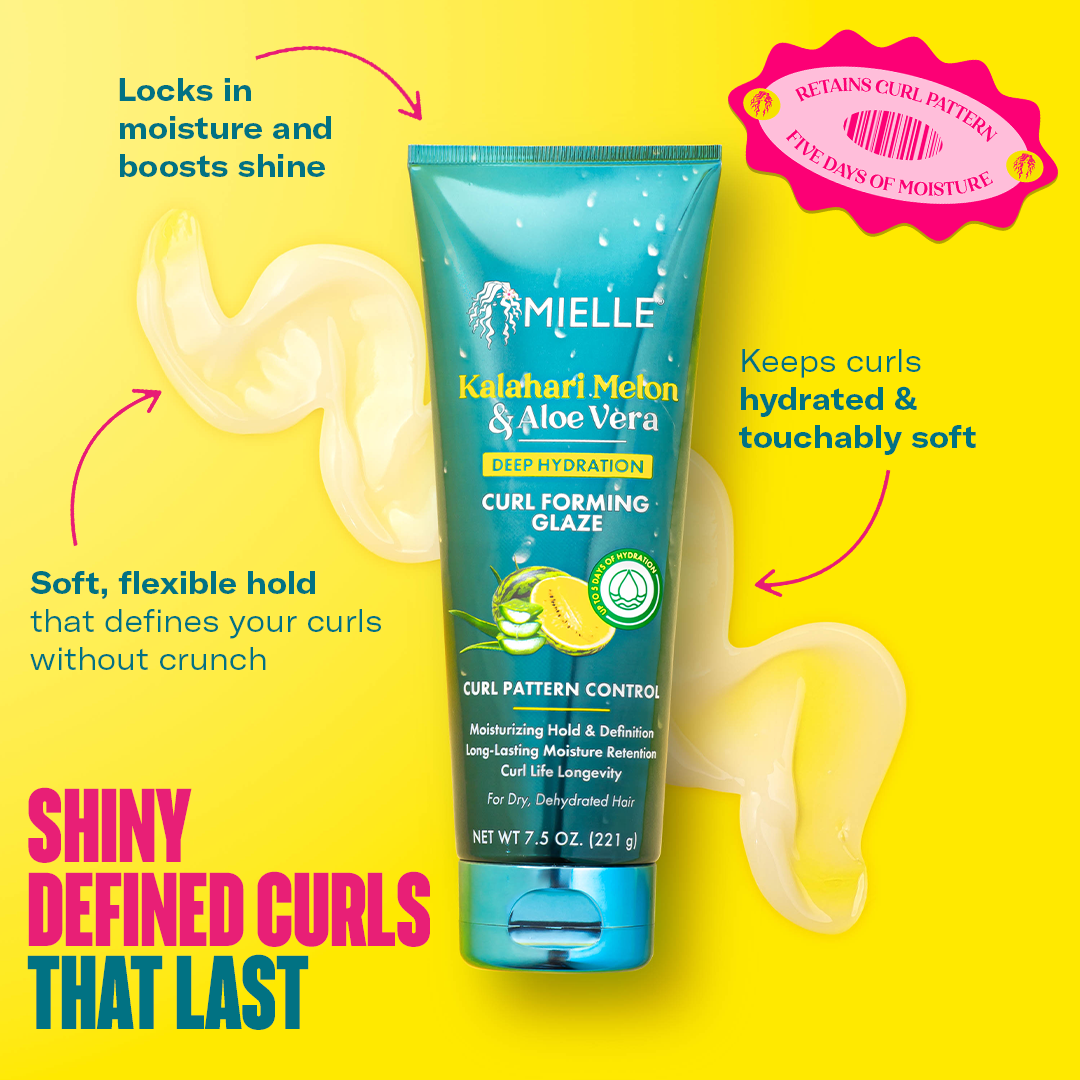 Mielle Curl Forming Glaze 221g with flexible hold, moisture and shine benefits