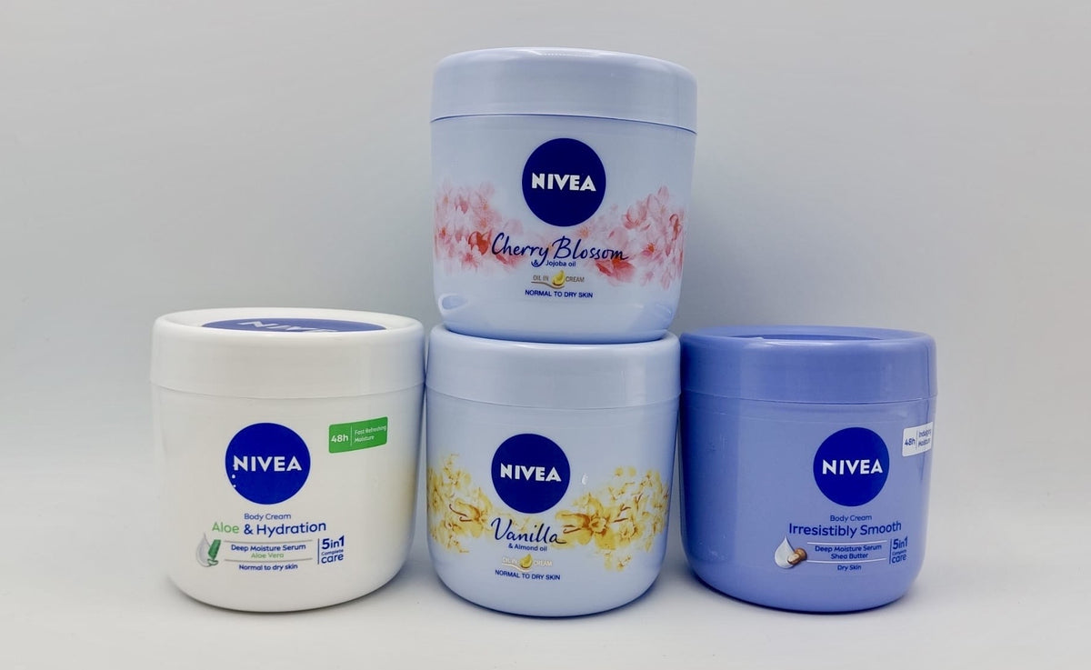 Nivea Nivea Cherry Blossom, aloe, vanilla and original cream jars