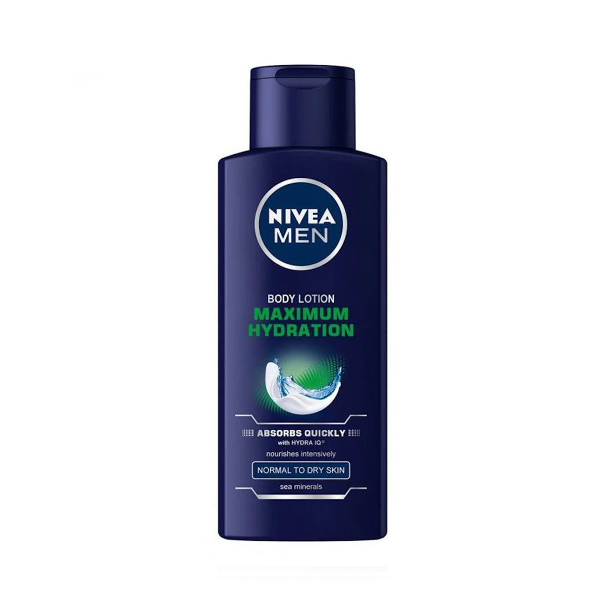 Nivea Men Maximum Hydration 400 ml bottle labelled sea minerals and Hydra IQ