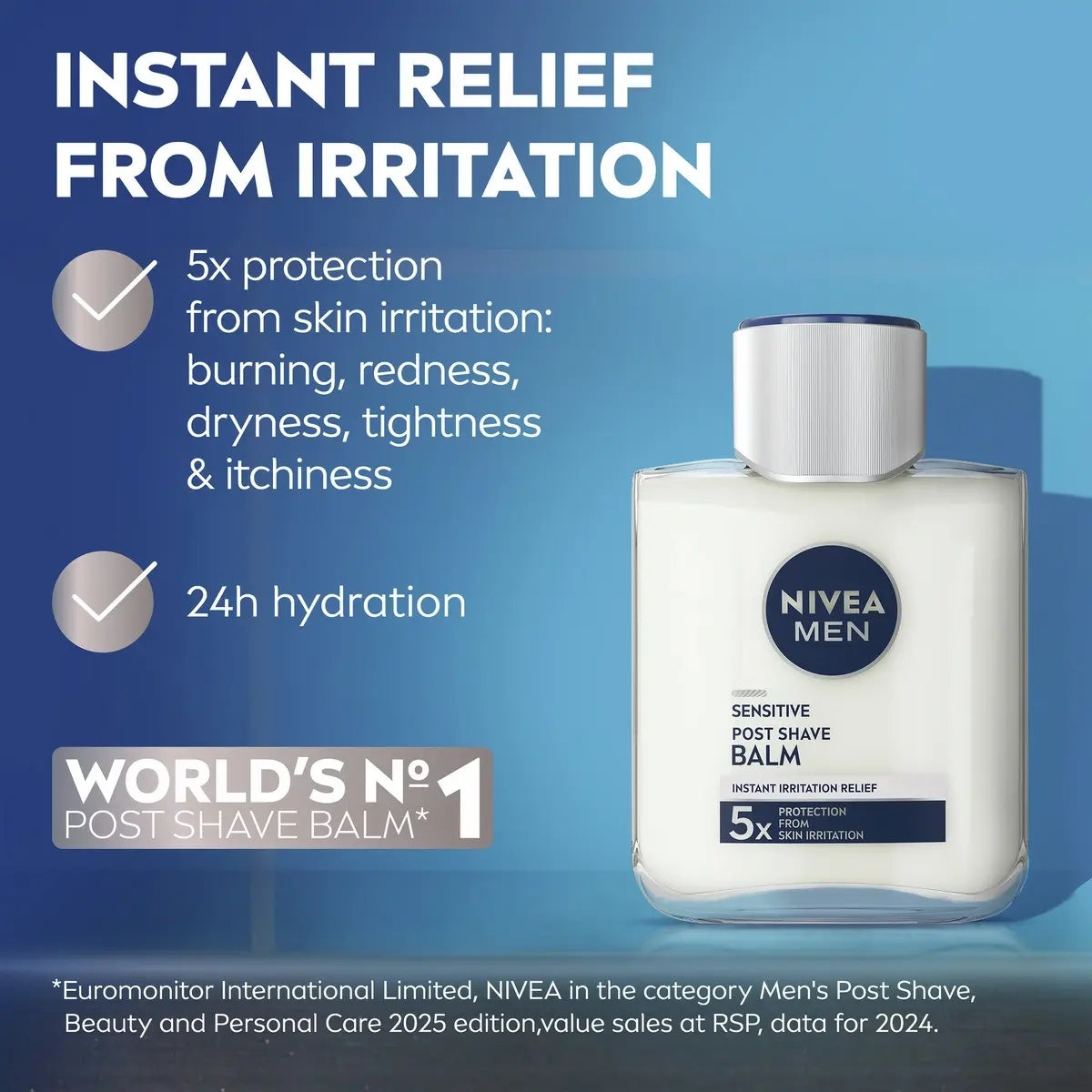 Nivea Sensitive balm irritation relief and hydration graphic