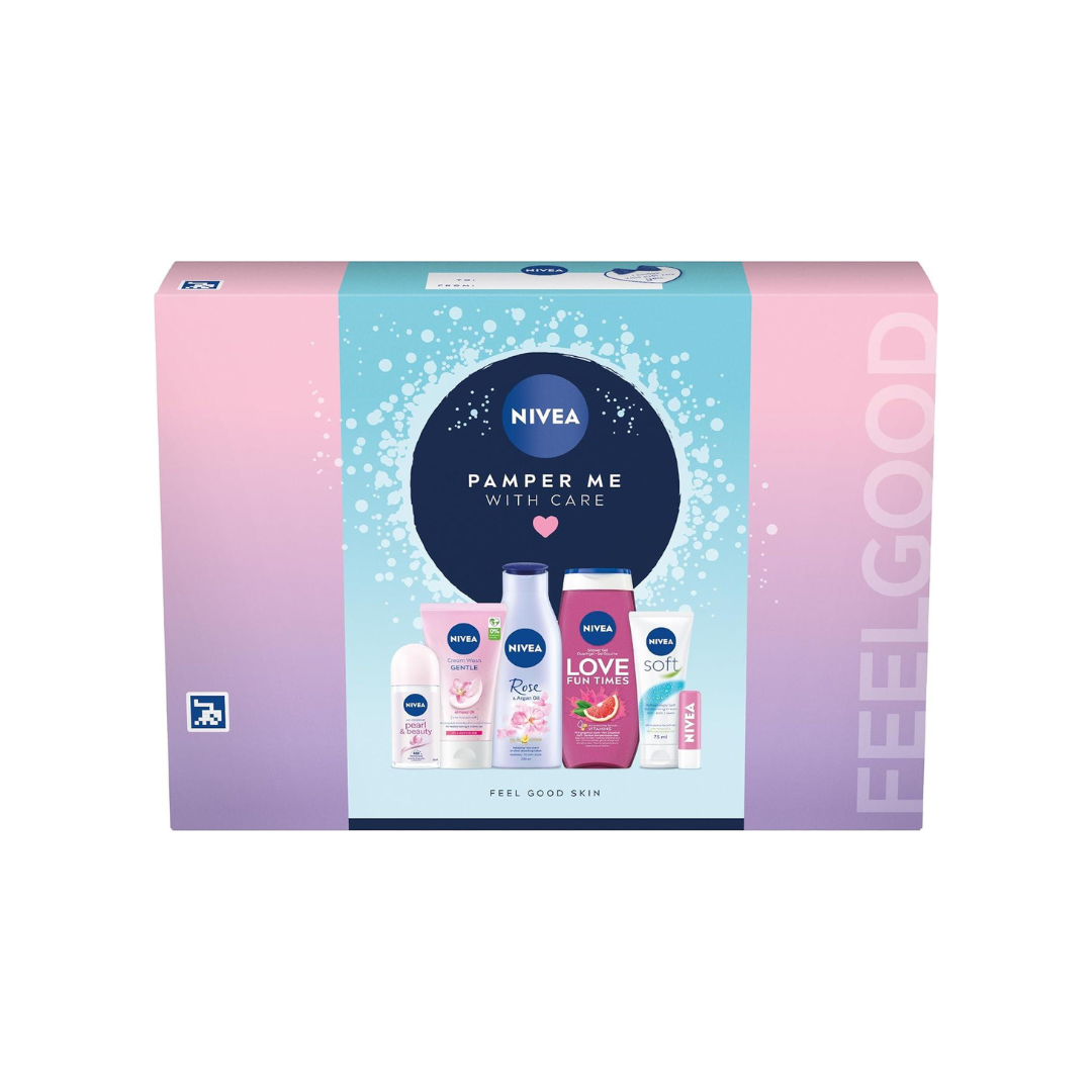 Single Nivea Pamper Me With Care six-piece gift box