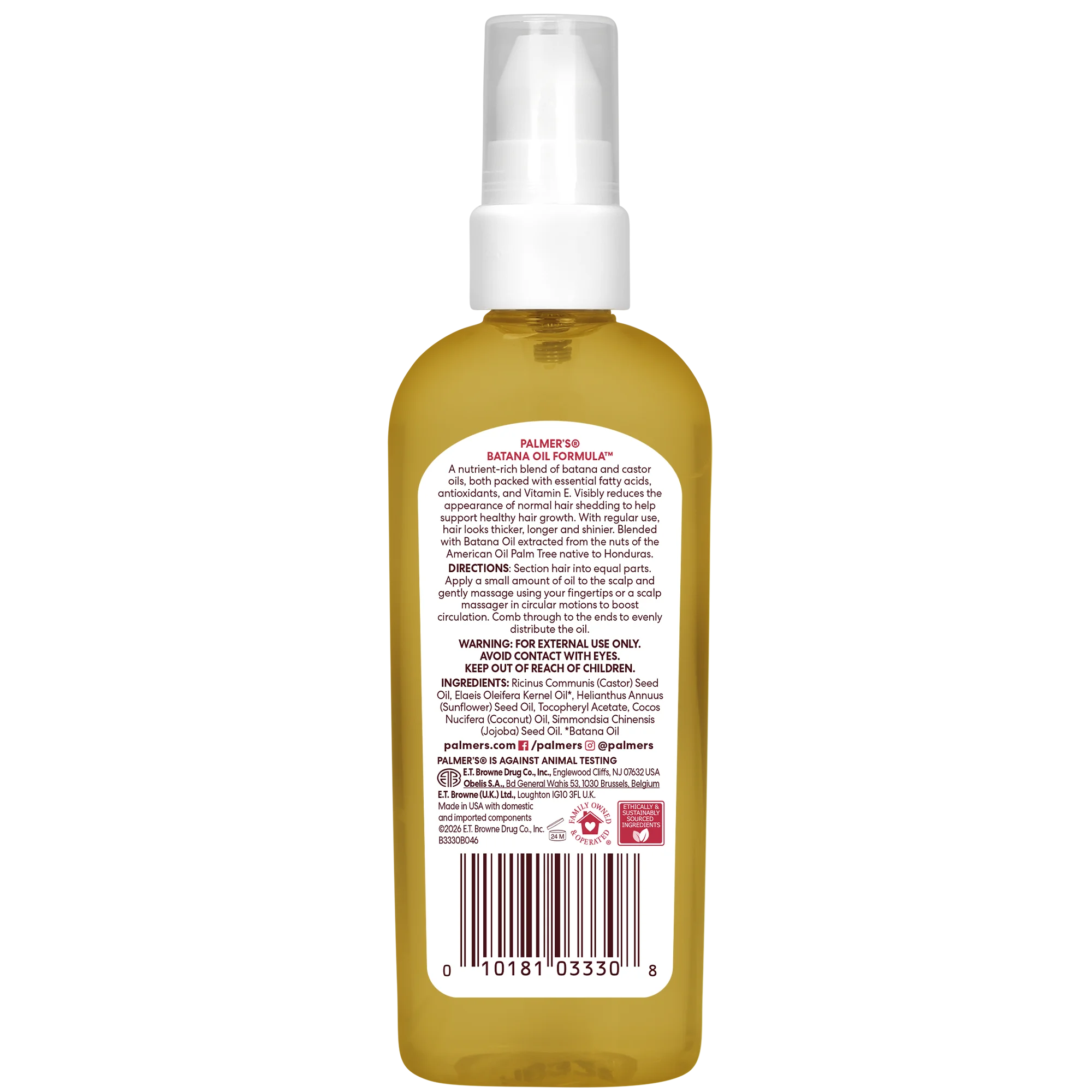 Palmer's Batana Oil Formula Treatment Oil 97 ml back label