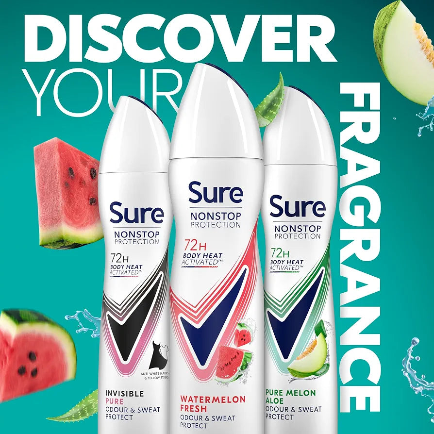 Sure Nonstop Protection Watermelon Fresh Antiperspirant 72-Hour Protection 150 ml/5.1 oz