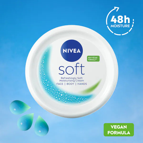 Nivea Crème Hydratante Rafraîchissante Douceur pour une Hydratation Instantanée et une Peau Lisse 200ml/6.76 oz