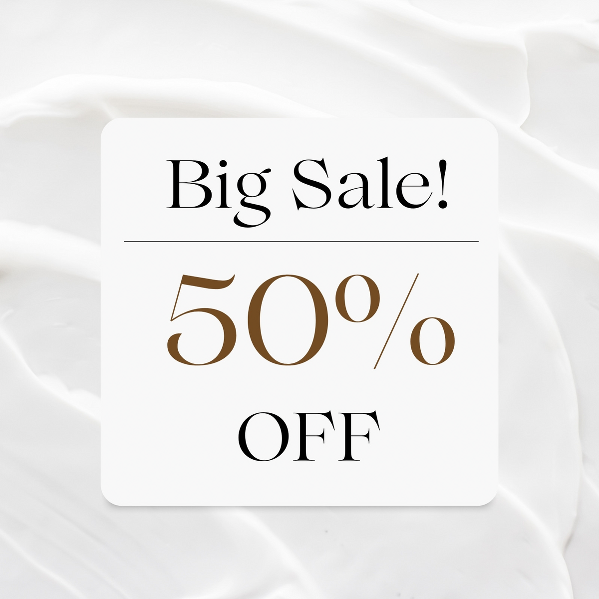 sale 50% off offer