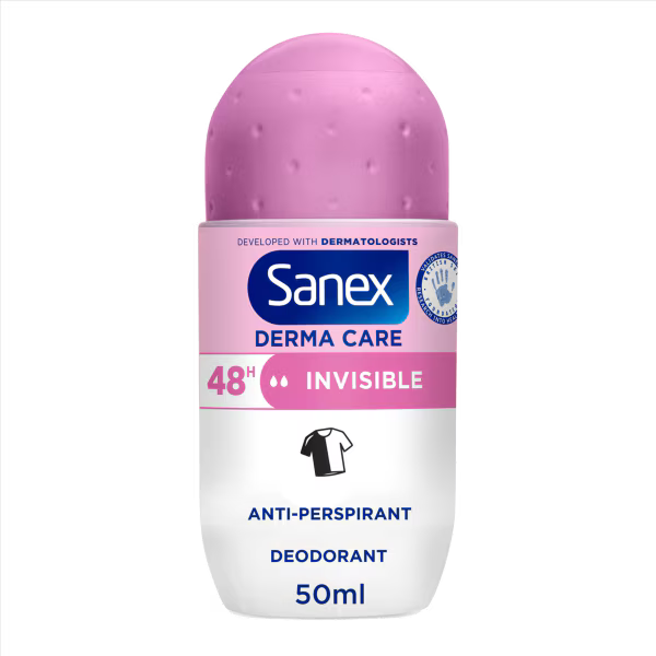 Sanex Derma Care Invisible 48H roll-on, front view