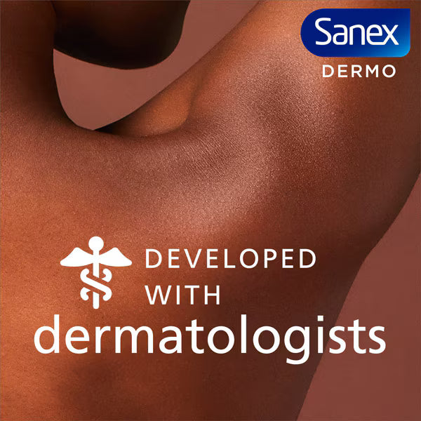 Sanex Dermo Extra Control developed with dermatologists graphic