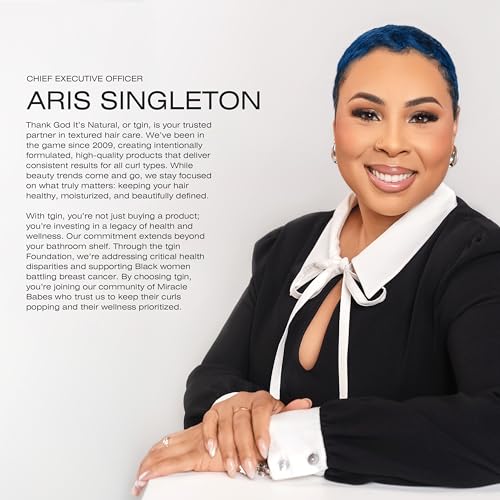 Portrait of a woman in a black blazer beside a tgin brand statement from its chief executive officer