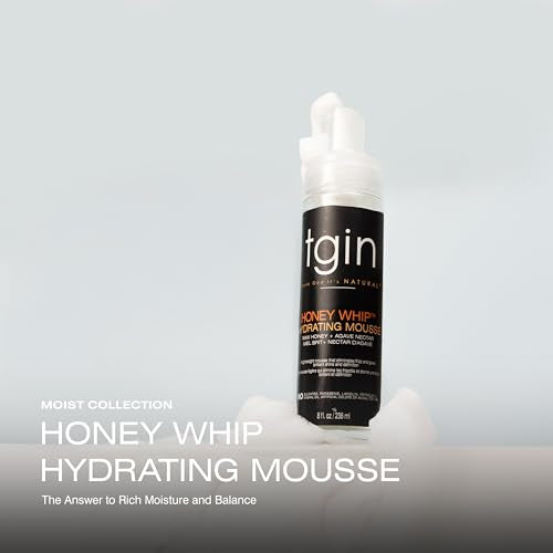 Honey Whip Hydrating Mousse bottle rising from white foam beside Moist Collection banner text
