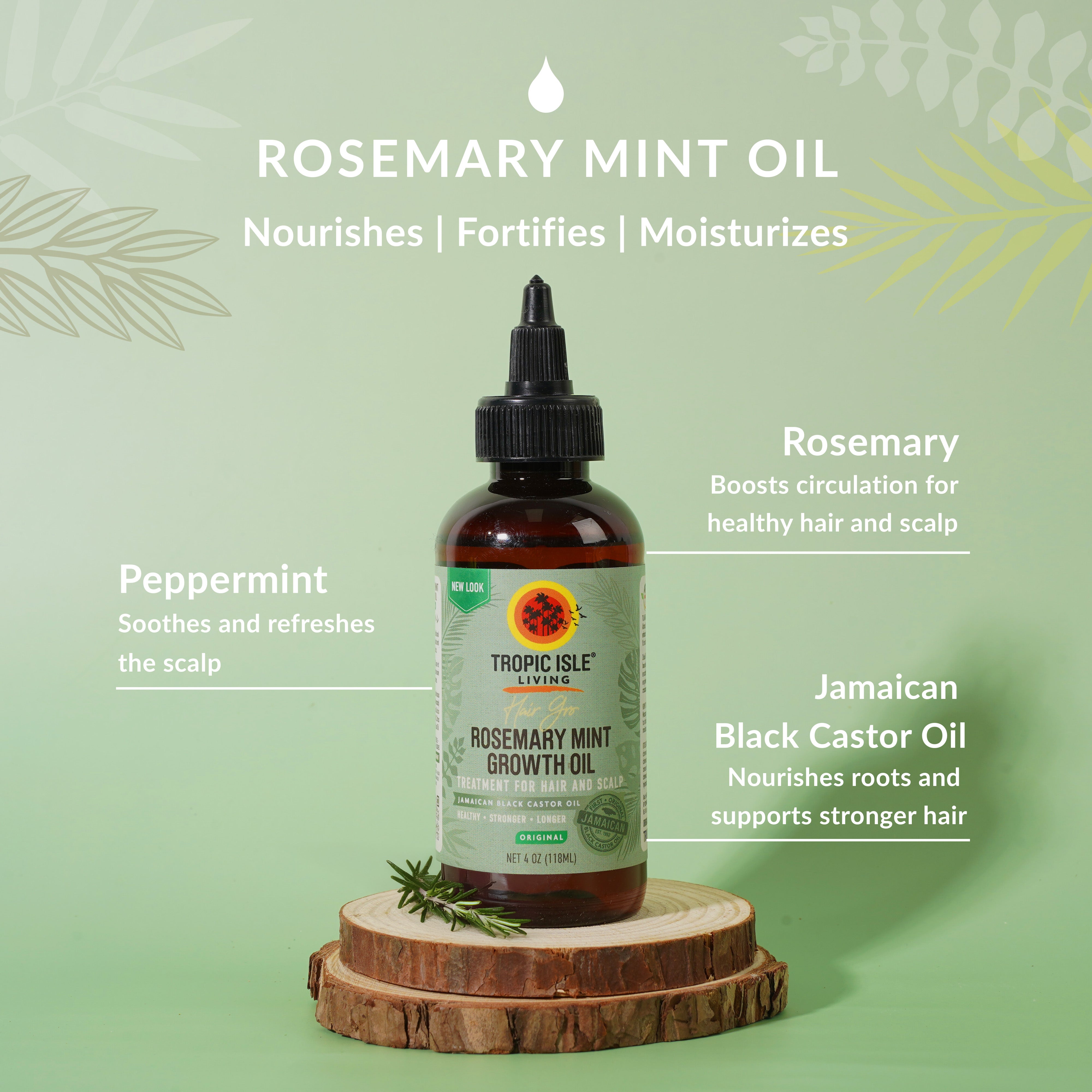 Tropic Isle Living Hair Gro Rosemary Mint Growth Oil product detail graphic